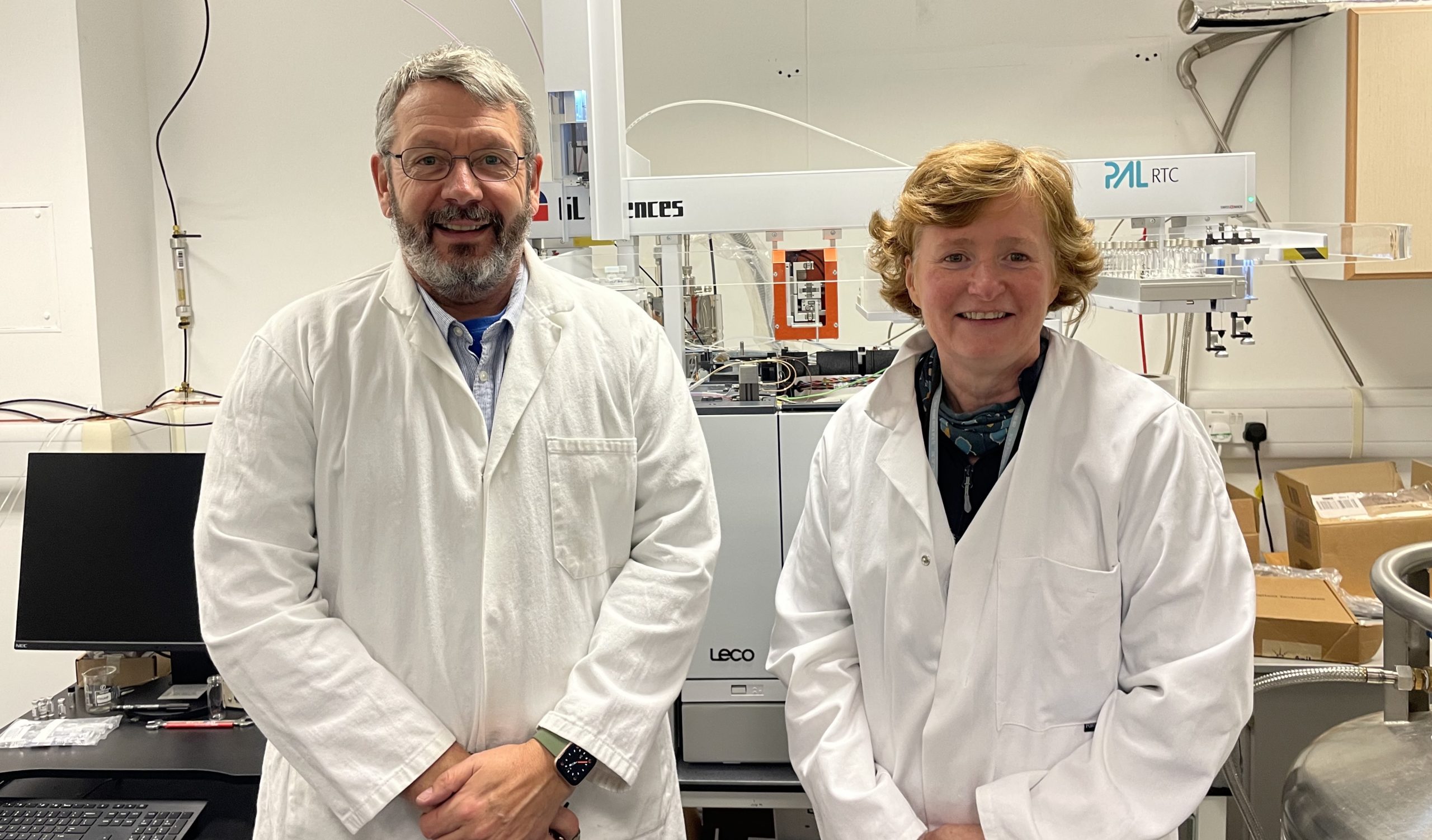 John Langley and Julie Herniman in the lab